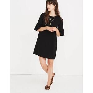 Madewell Womens Flutter Sleeve Black Capsule LBD Career Chic Corpcore Size Small
